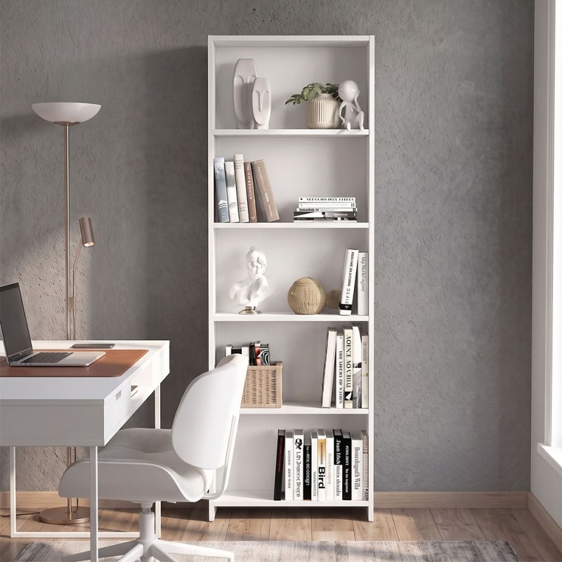 Βιβλιοθήκη Anfisa Megapap χρώμα λευκό 58x22x170εκ.