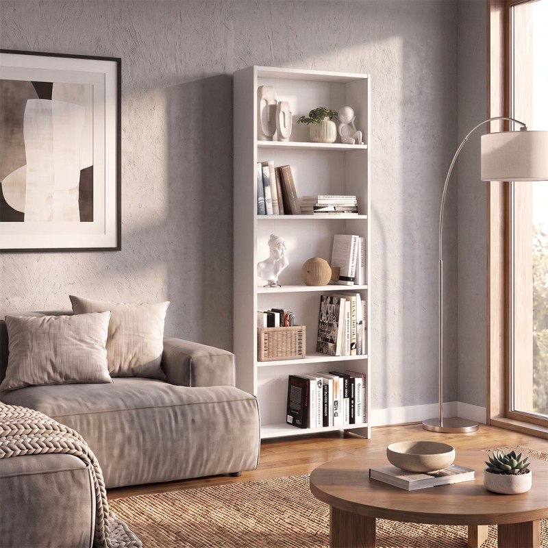 Βιβλιοθήκη Anfisa Megapap χρώμα λευκό 58x22x170εκ.