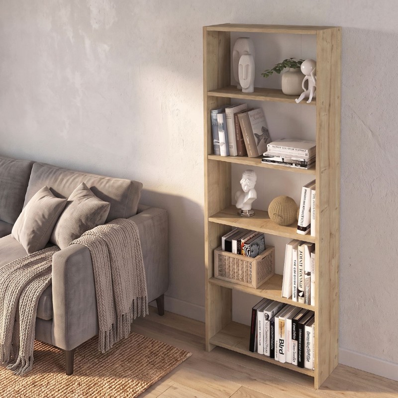 Βιβλιοθήκη Anfisa Megapap χρώμα sapphire oak 58x22x170εκ.