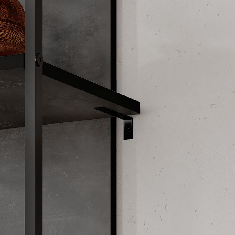 Archy Megapap melamine - metal bookcase in retro grey color 53x31.7x180cm.