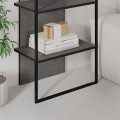 Archy Megapap melamine - metal bookcase in retro grey color 53x31.7x180cm.