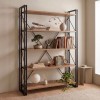 Atlas Megapap metal - melamine bookcase color atlantic pine - black 130x35x180cm.
