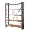 Atlas Megapap metal - melamine bookcase color atlantic pine - black 130x35x180cm.