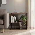 Bolton Megapap melamine - metal bookcase in light walnut color 62x22x62cm.