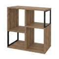 Bolton Megapap melamine - metal bookcase in light walnut color 62x22x62cm.