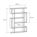 Clint Megapap melamine bookcase in walnut color 108,5x25,5x161cm.