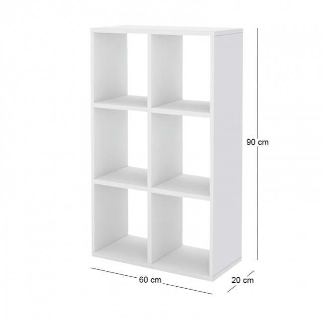 Βιβλιοθήκη Cube Megapap χρώμα λευκό 60x20x90εκ.