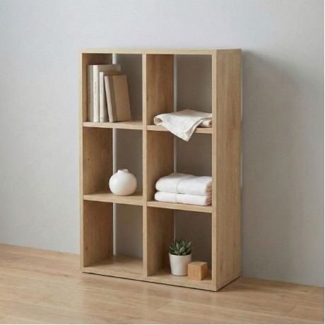 Cube Megapap melamine bookcase in sapphire oak color 60x20x90cm.
