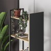 Βιβλιοθήκη Detroit Megapap χρώμα sapphire oak - silky black 58x35,2x175εκ. Βιβλιοθήκη Detroit Megapap χρώμα sapphire oak - silky black 58x35,2x175εκ.
