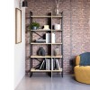Βιβλιοθήκη Detroit Megapap χρώμα sapphire oak - silky black 87,5x35,2x175εκ. Βιβλιοθήκη Detroit Megapap χρώμα sapphire oak - silky black 87,5x35,2x175εκ.