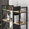 Βιβλιοθήκη Detroit Megapap χρώμα sapphire oak - silky black 87,5x35,2x175εκ. Βιβλιοθήκη Detroit Megapap χρώμα sapphire oak - silky black 87,5x35,2x175εκ.