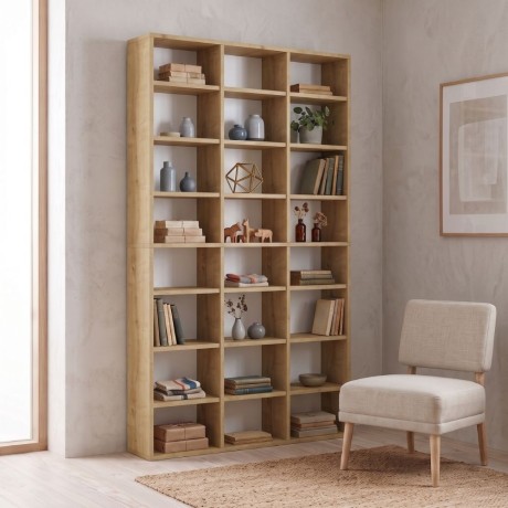 Diamond Megapap melamine bookcase in oak color 102x16x178cm.