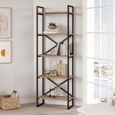 Dusan Megapap melamine bookcase in sepet oak color 58x30x175cm.