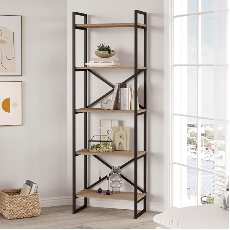 Βιβλιοθήκη Dusan Megapap χρώμα sepet oak 58x30x175εκ.