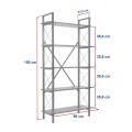 Elysian Megapap melamine - metal bookcase in black color 90x33.5x180cm.