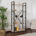 Elysian Megapap melamine - metal bookcase in travertine - black color 90x33.5x180cm.