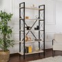 Elysian Megapap melamine - metal bookcase in travertine - black color 90x33.5x180cm.
