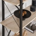 Elysian Megapap melamine - metal bookcase in travertine - black color 90x33.5x180cm.