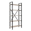 Elysian Megapap melamine - metal bookcase in travertine - black color 90x33.5x180cm.