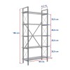Βιβλιοθήκη Elysian Megapap χρώμα travertine - μαύρο 90x33,5x180εκ.