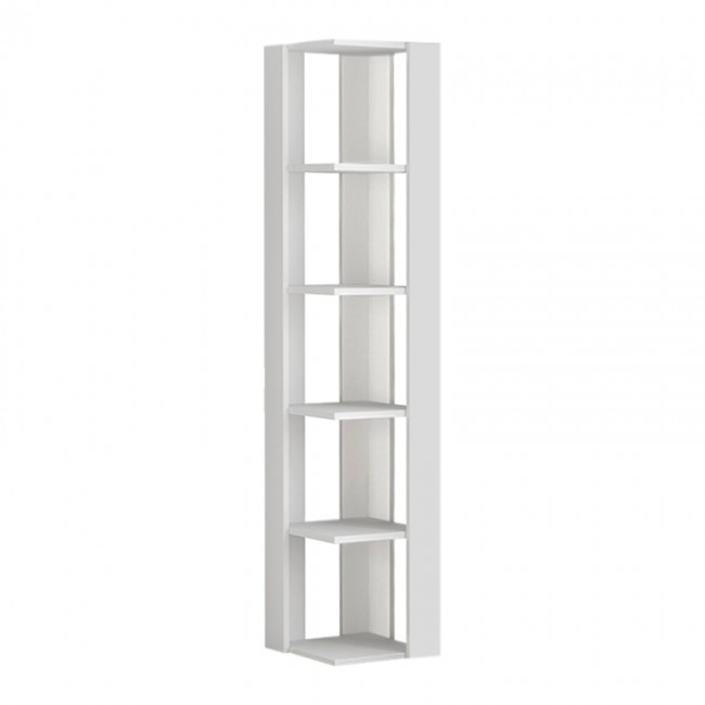 Βιβλιοθήκη γωνιακή Nati Megapap χρώμα λευκό 34x34x161εκ.
