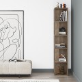Piano Megapap corner melamine bookcase in light walnut color 31,4x31,4x158,9cm.