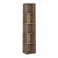 Piano Megapap corner melamine bookcase in light walnut color 31,4x31,4x158,9cm.