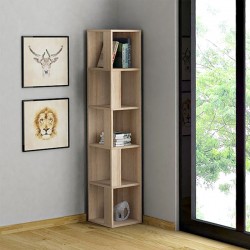 Βιβλιοθήκη γωνιακή Piano Megapap χρώμα φυσικό οξιάς 31,4x31,4x158,9εκ.