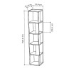Piano Megapap corner melamine bookcase in oak color 31,4x31,4x158,9cm.