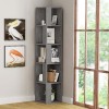 Βιβλιοθήκη γωνιακή Piano Megapap χρώμα γκρι ρετρό 31,4x31,4x158,9εκ.