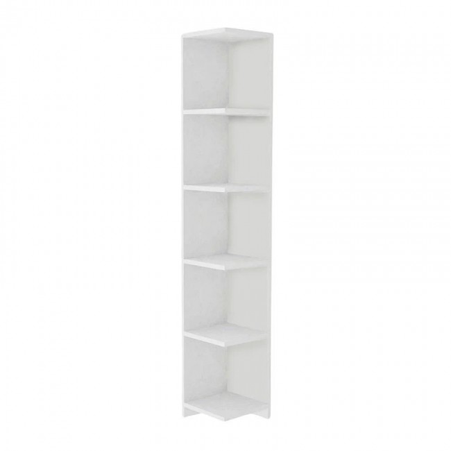 Βιβλιοθήκη γωνιακή Ravella Megapap χρώμα λευκό 25x25x160εκ.