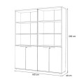 Venturo Megapap melamine office bookcase in athracite - walnut color 160x40x200cm.