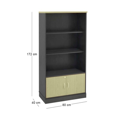 BOOKCASE-A DG/Beech, 80x40x172