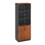 Office bookcase by melamine in dark grey - cherry color 80x40x211cm.