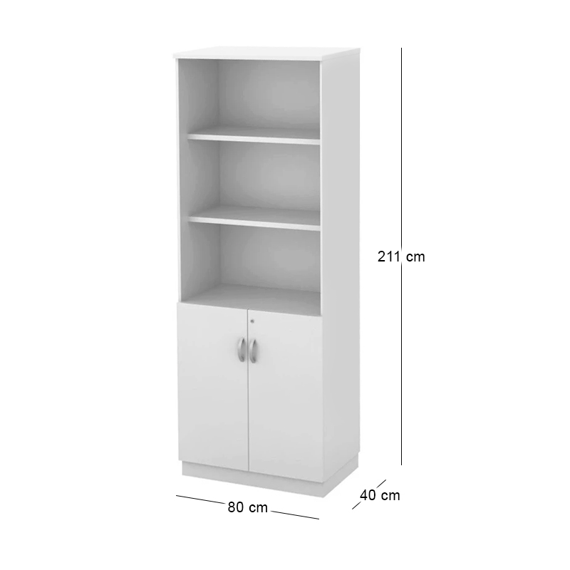 BOOKCASE 80x40x211cm White