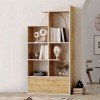 Βιβλιοθήκη Half Megapap χρώμα φυσικό οξιάς - λευκό 85x30x165εκ.