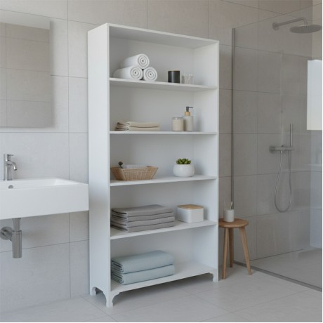 Kafka Megapap melamine bookcase in whie color 70x30x188cm.