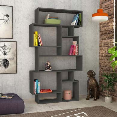 Karmato Megapap melamine bookcase in anthracite color 96x25,5x168,5cm.