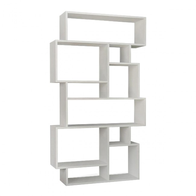 Βιβλιοθήκη Karmato Megapap χρώμα λευκό 96x25,5x168,5εκ.
