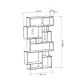 Karmato Megapap melamine bookcase in white color 96x25,5x168,5cm.