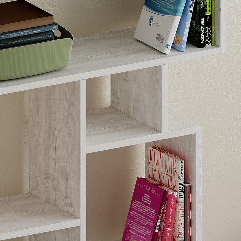 Karmato Megapap melamine bookcase in ancient white color 96x25,5x168,5cm.