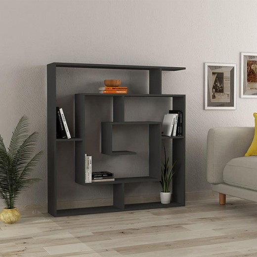 Βιβλιοθήκη Labirent Megapap χρώμα ανθρακί 125x22x129εκ. Βιβλιοθήκη Labirent Megapap χρώμα ανθρακί 125x22x129εκ.