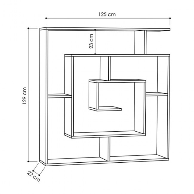 Βιβλιοθήκη Labirent Megapap χρώμα ανθρακί 125x22x129εκ. Βιβλιοθήκη Labirent Megapap χρώμα ανθρακί 125x22x129εκ.