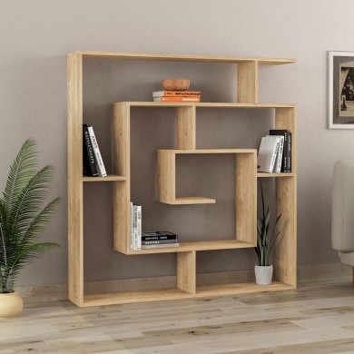 Labirent Megapap melamine bookcase in oak color 125x22x129cm.