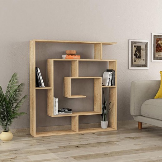 Βιβλιοθήκη Labirent Megapap χρώμα φυσικό οξιάς 125x22x129εκ. Βιβλιοθήκη Labirent Megapap χρώμα φυσικό οξιάς 125x22x129εκ.