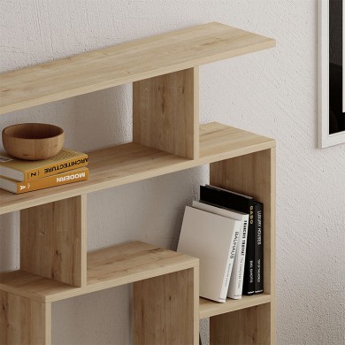 Labirent Megapap melamine bookcase in oak color 125x22x129cm.
