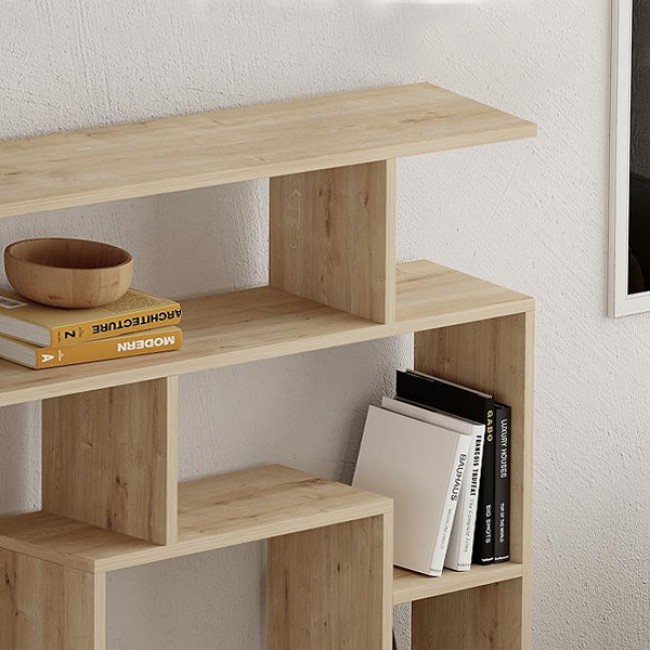 Βιβλιοθήκη Labirent Megapap χρώμα φυσικό οξιάς 125x22x129εκ. Βιβλιοθήκη Labirent Megapap χρώμα φυσικό οξιάς 125x22x129εκ.