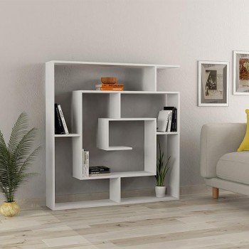 Βιβλιοθήκη Labirent Megapap χρώμα λευκό 125x22x129εκ. Βιβλιοθήκη Labirent Megapap χρώμα λευκό 125x22x129εκ.