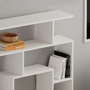 Βιβλιοθήκη Labirent Megapap χρώμα λευκό 125x22x129εκ. Βιβλιοθήκη Labirent Megapap χρώμα λευκό 125x22x129εκ.