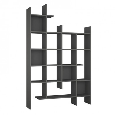 Manco Megapap melamine bookcase in anthracite color 122x25,5x188cm.